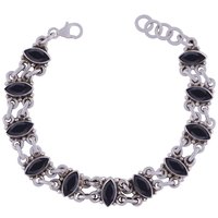 AMETHYST NATURAL GEMSTONE 925 STERLING SOLID SILVER MARQUISE CUT STONE HANDMADE BRACELET