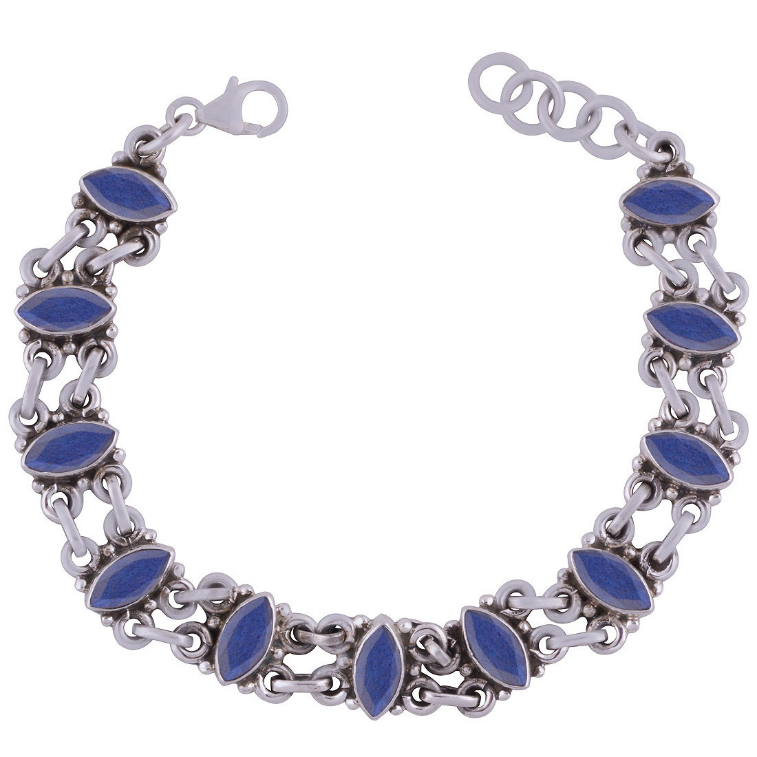 AMETHYST NATURAL GEMSTONE 925 STERLING SOLID SILVER MARQUISE CUT STONE HANDMADE BRACELET