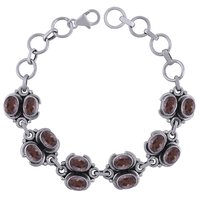 AMETHYST NATURAL GEMSTONE 925 STERLING SOLID SILVER OVAL CUT STONE HANDMADE BRACELET