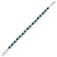 GARNET NATURAL GEMSTONE 925 STERLING SOLID SILVER PEAR/ROUND CUT STONE HANDMADE BRACELET