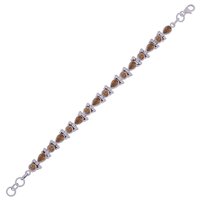 GARNET NATURAL GEMSTONE 925 STERLING SOLID SILVER PEAR/ROUND CUT STONE HANDMADE BRACELET