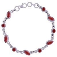 AMETHYST NATURAL GEMSTONE 925 STERLING SOLID SILVER ROUND/MARQUISE CUT STONE HANDMADE BRACELET