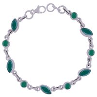 AMETHYST NATURAL GEMSTONE 925 STERLING SOLID SILVER ROUND/MARQUISE CUT STONE HANDMADE BRACELET