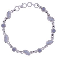 AMETHYST NATURAL GEMSTONE 925 STERLING SOLID SILVER ROUND/MARQUISE CUT STONE HANDMADE BRACELET