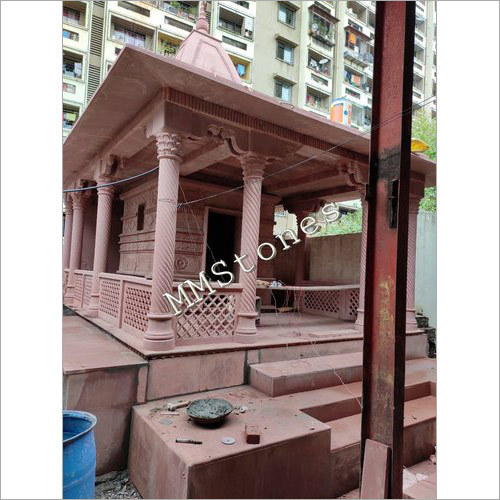 Red Stone Temple With Multiple Pillars