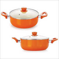 Nirlon Non Stick Induction Based Ceramic Casserole With Glass Lid