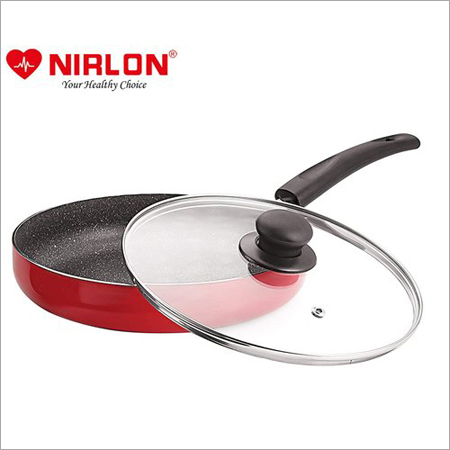 Nirlon Nonstick Aluminium Ruby Fry Pan with Glass Lid