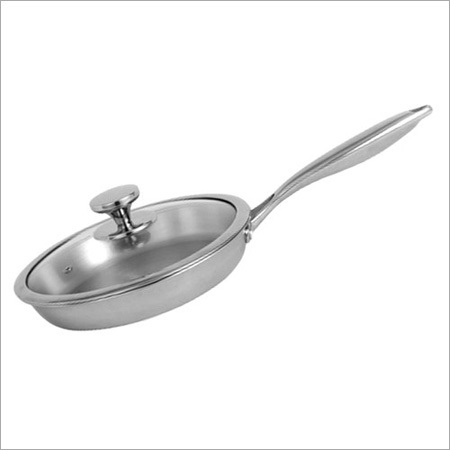 20 Cm Nirlon Platinum Tri-Ply Stainless Steel Fry Pan With Glass Lid