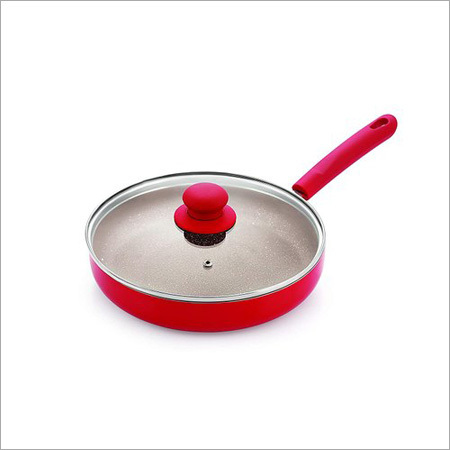 Nirlon Non Stick Fry Pan Red Stone Induction Base (With Glass LiD By Nirlon Kitchenware Private Limited.