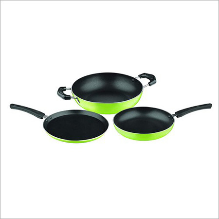 Steel Nirlon Nonstick Green Cookware Set