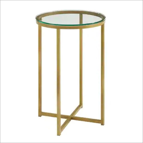 Ms With Powder Coating Cross And Zero Gold And Glass Side Table Yes