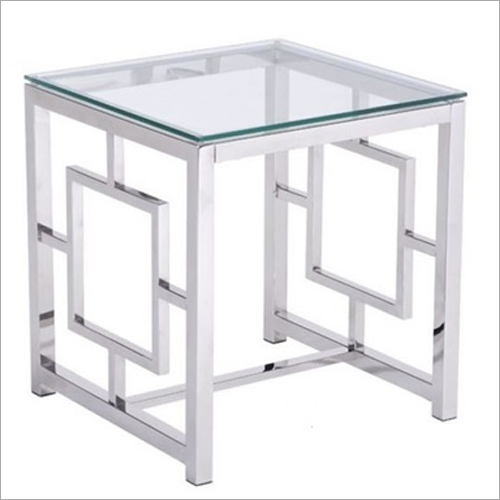 Steel With Glass Side Table Yes