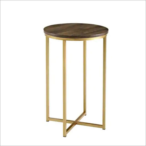 Cross and Zero Gold and Brown Side Table