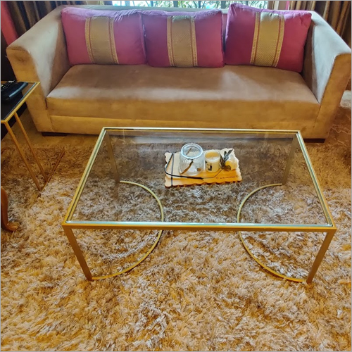 Metal And Glass Center Coffee Table
