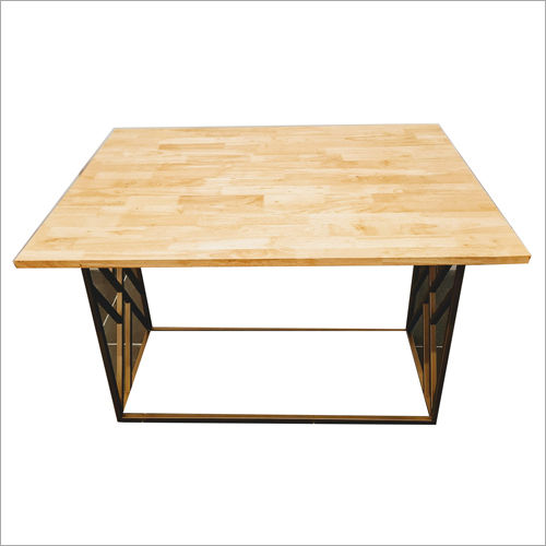 Gold & Brown Starcrossed Dining Table With Wooden Top