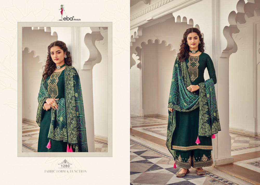 Eba Lifestyle Rang Bandhej Heavy Chinon Salwar Suits Catalog