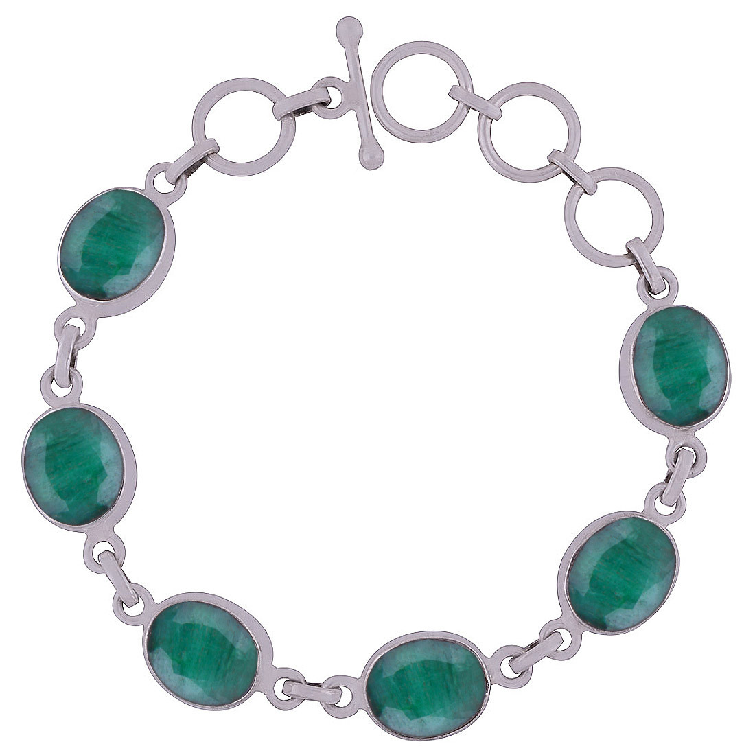 RAINBOW NATURAL GEMSTONE 925 STERLING SOLID SILVER OVAL CUT STONE HANDMADE BRACELET