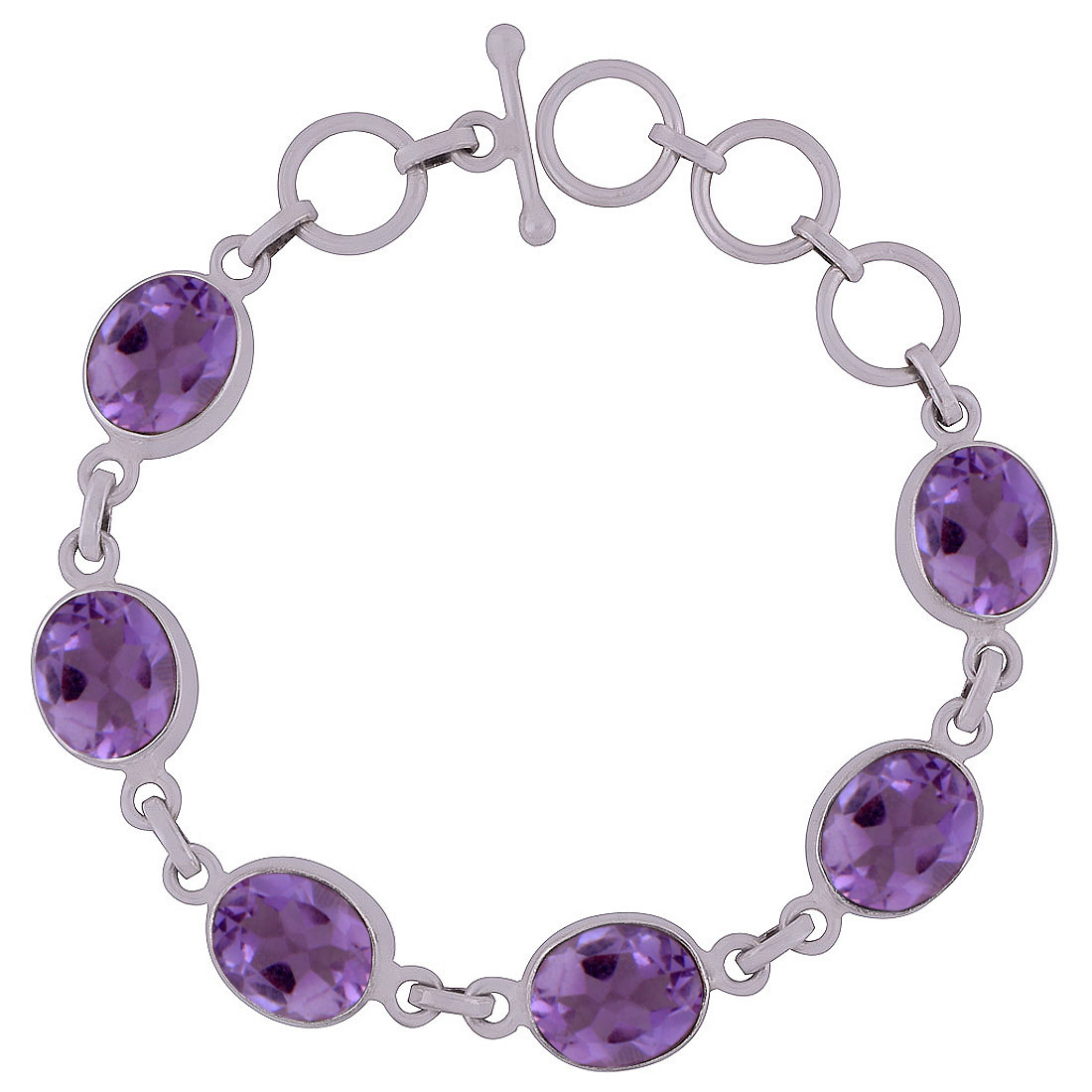 RAINBOW NATURAL GEMSTONE 925 STERLING SOLID SILVER OVAL CUT STONE HANDMADE BRACELET