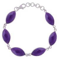 BLACK ONYX NATURAL GEMSTONE 925 STERLING SOLID SILVER MARQUISE CUT STONE HANDMADE BRACELET