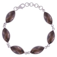 BLACK ONYX NATURAL GEMSTONE 925 STERLING SOLID SILVER MARQUISE CUT STONE HANDMADE BRACELET