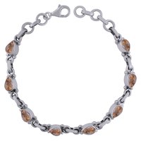 GARNET NATURAL GEMSTONE 925 STERLING SOLID SILVER PEAR CUT STONE HANDMADE BRACELET