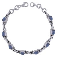 GARNET NATURAL GEMSTONE 925 STERLING SOLID SILVER PEAR CUT STONE HANDMADE BRACELET