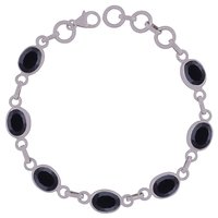 SMOKEY TOPAZ NATURAL GEMSTONE 925 STERLING SOLID SILVER OVAL CUT STONE HANDMADE BRACELET