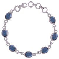 SMOKEY TOPAZ NATURAL GEMSTONE 925 STERLING SOLID SILVER OVAL CUT STONE HANDMADE BRACELET