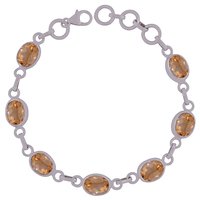 SMOKEY TOPAZ NATURAL GEMSTONE 925 STERLING SOLID SILVER OVAL CUT STONE HANDMADE BRACELET