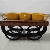 Wooden Food Trolley Platter - Premium Quality Wooden, Versatile For Home And Hotel Decor, Ideal For Catering And Restaurant Use