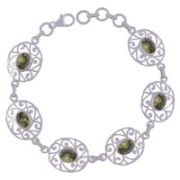 MULTIPLE NATURAL GEMSTONES 925 STERLING SOLID SILVER OVAL CUT STONE JALI HANDMADE BRACELET