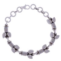 AMETHYST NATURAL GEMSTONE 925 STERLING SOLID SILVER PEAR/RECTANGLE CUT STONE HANDMADE BRACELET