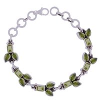 AMETHYST NATURAL GEMSTONE 925 STERLING SOLID SILVER PEAR/RECTANGLE CUT STONE HANDMADE BRACELET