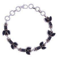 AMETHYST NATURAL GEMSTONE 925 STERLING SOLID SILVER PEAR/RECTANGLE CUT STONE HANDMADE BRACELET