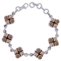 GARNET NATURAL GEMSTONE 925 STERLING SOLID SILVER ROUND/SQUARE CUT STONE HANDMADE BRACELET