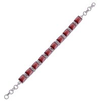 AMETHYST NATURAL GEMSTONE 925 STERLING SOLID SILVER RECTANGLE CUT STONE HANDMADE BRACELET