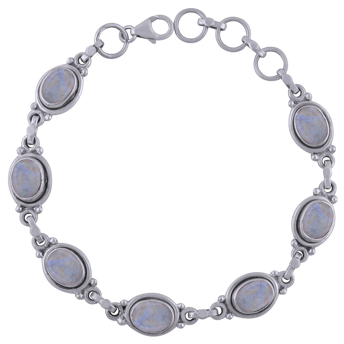 BLACK ONYX NATURAL GEMSTONE 925 STERLING SOLID SILVER OVAL CUT STONE HANDMADE BRACELET