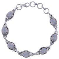 BLACK ONYX NATURAL GEMSTONE 925 STERLING SOLID SILVER OVAL CUT STONE HANDMADE BRACELET