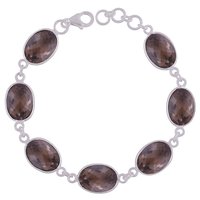 BLACK ONYX NATURAL GEMSTONE 925 STERLING SOLID SILVER OVAL CUT STONE HANDMADE BRACELET