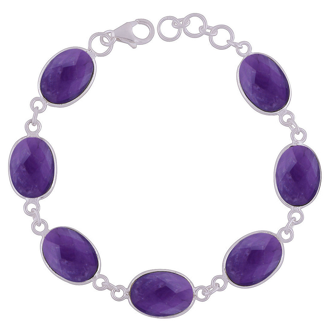 BLACK ONYX NATURAL GEMSTONE 925 STERLING SOLID SILVER OVAL CUT STONE HANDMADE BRACELET