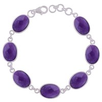 BLACK ONYX NATURAL GEMSTONE 925 STERLING SOLID SILVER OVAL CUT STONE HANDMADE BRACELET