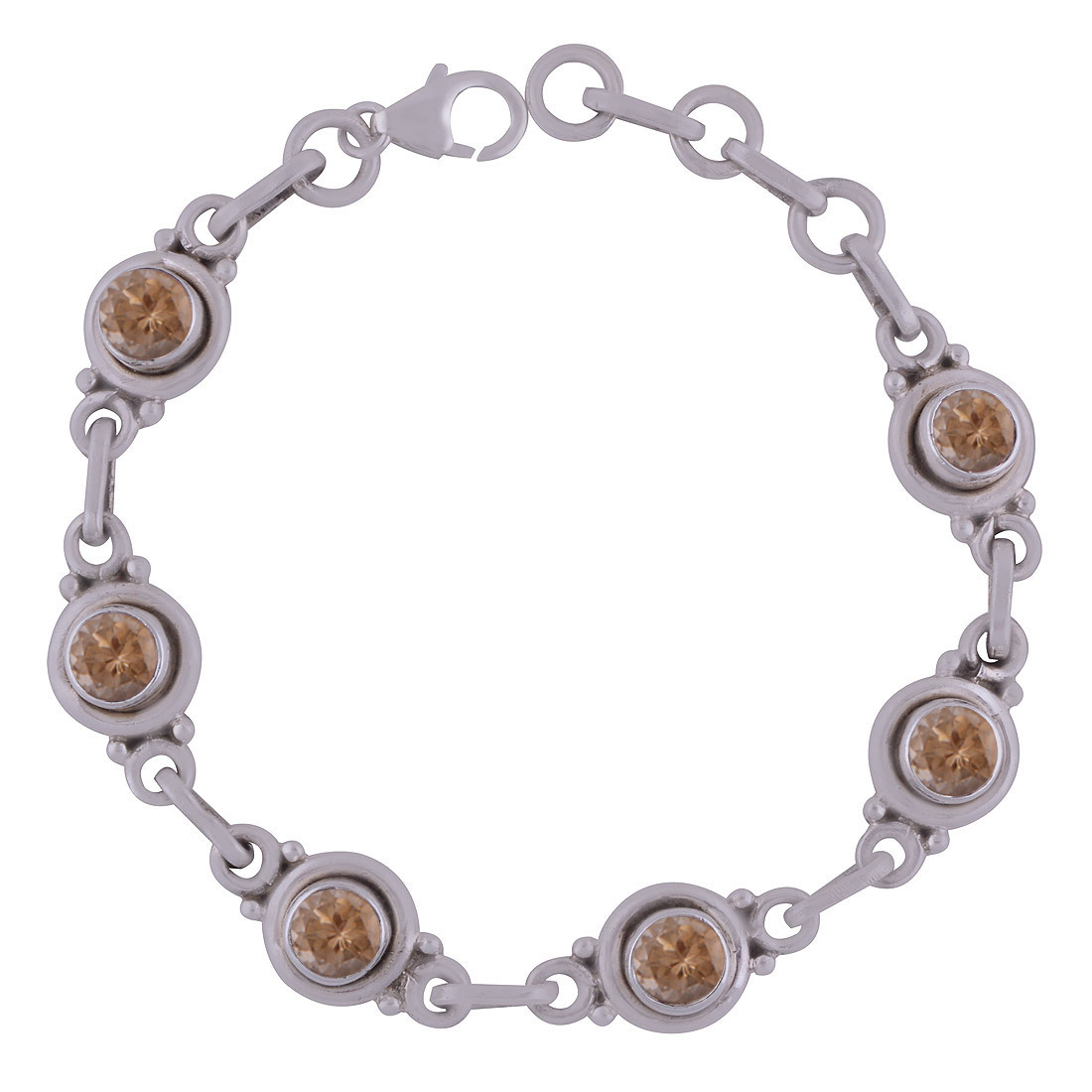GARNET NATURAL GEMSTONE 925 STERLING SOLID SILVER ROUND CUT STONE HANDMADE BRACELET