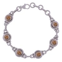 GARNET NATURAL GEMSTONE 925 STERLING SOLID SILVER ROUND CUT STONE HANDMADE BRACELET