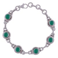 GARNET NATURAL GEMSTONE 925 STERLING SOLID SILVER ROUND CUT STONE HANDMADE BRACELET