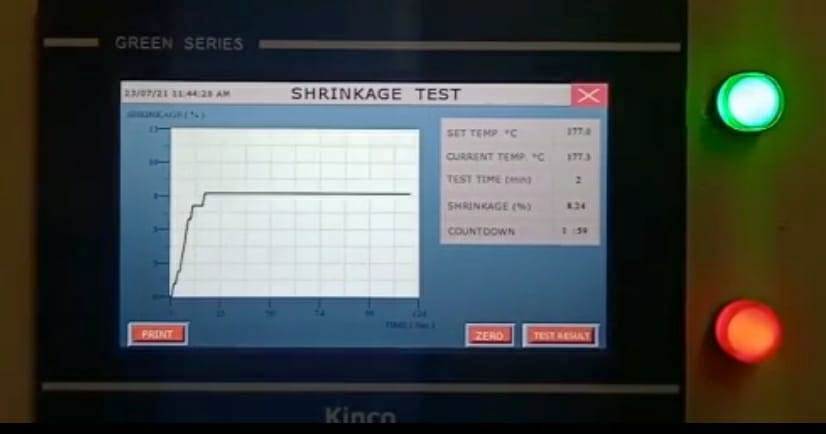 Hot Air Force Shrinkage Tester