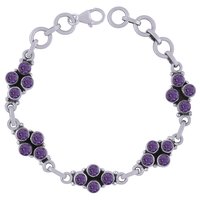 PERIDOT NATURAL GEMSTONE 925 STERLING SOLID SILVER ROUND CUT STONE HANDMADE BRACELET