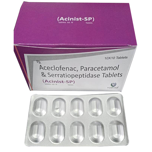 Aceclofenac,Paracetamol and Serratiopeptidase Tablets