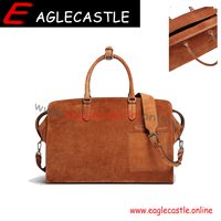 Genuine Leather Duffle Bag Men Shoulder Travel Weekender Gym Sports Carry On Hand