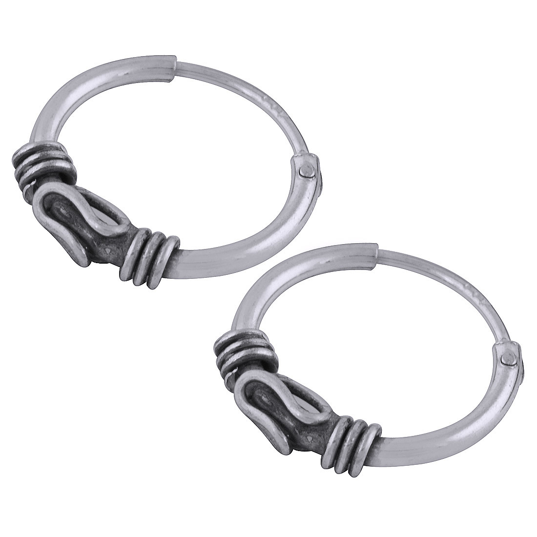 BEAUTIFUL HAND WORK PLAIN 925 STERLING SOLID SILVER BALI EARRINGS