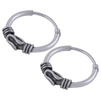 BEAUTIFUL HAND WORK PLAIN 925 STERLING SOLID SILVER BALI EARRINGS